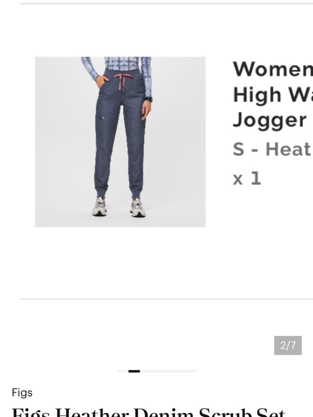 Figs Heather Denim Zamora Jogger